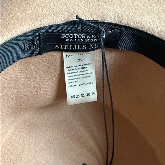 SCOTCH & SODA MAISON SCOTCH TAN HAT ONE SIZE ATELIER NO. 3 NEW